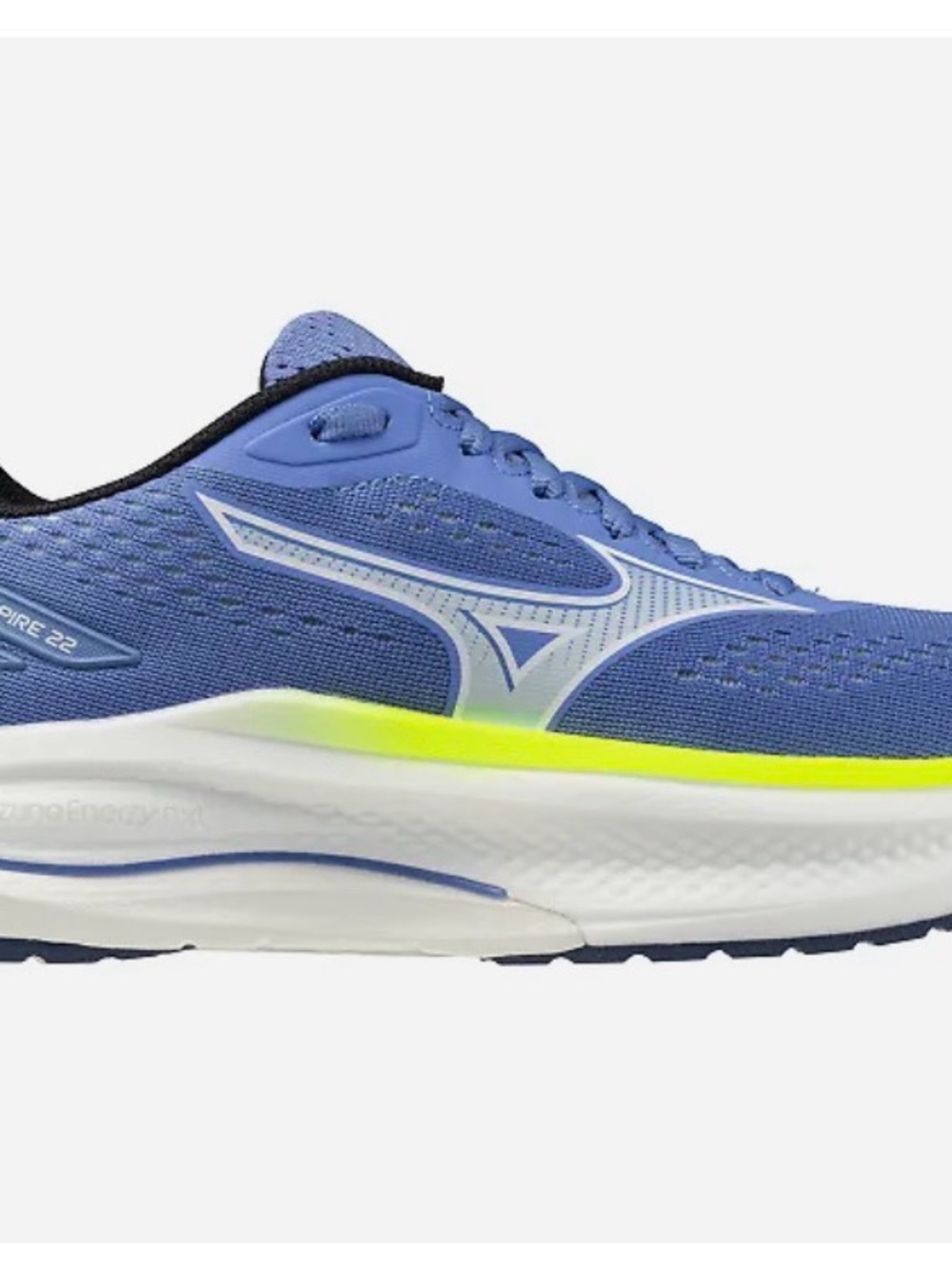 Mizuno Inspire 22 Women's Blue Running Shoe with Neon Yellow Accent size 8